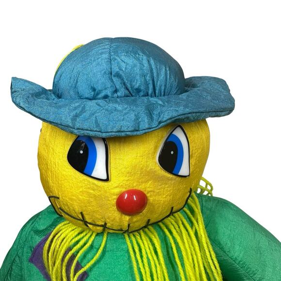 Vtg Puffy Nylon Stuffed Scarecrow Fall Halloween Decor Midwestern Home Products - Picture 2 of 7